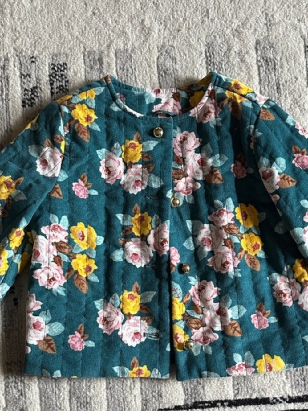 Teal Floral Jacket, nwt sz 5-6 toddler